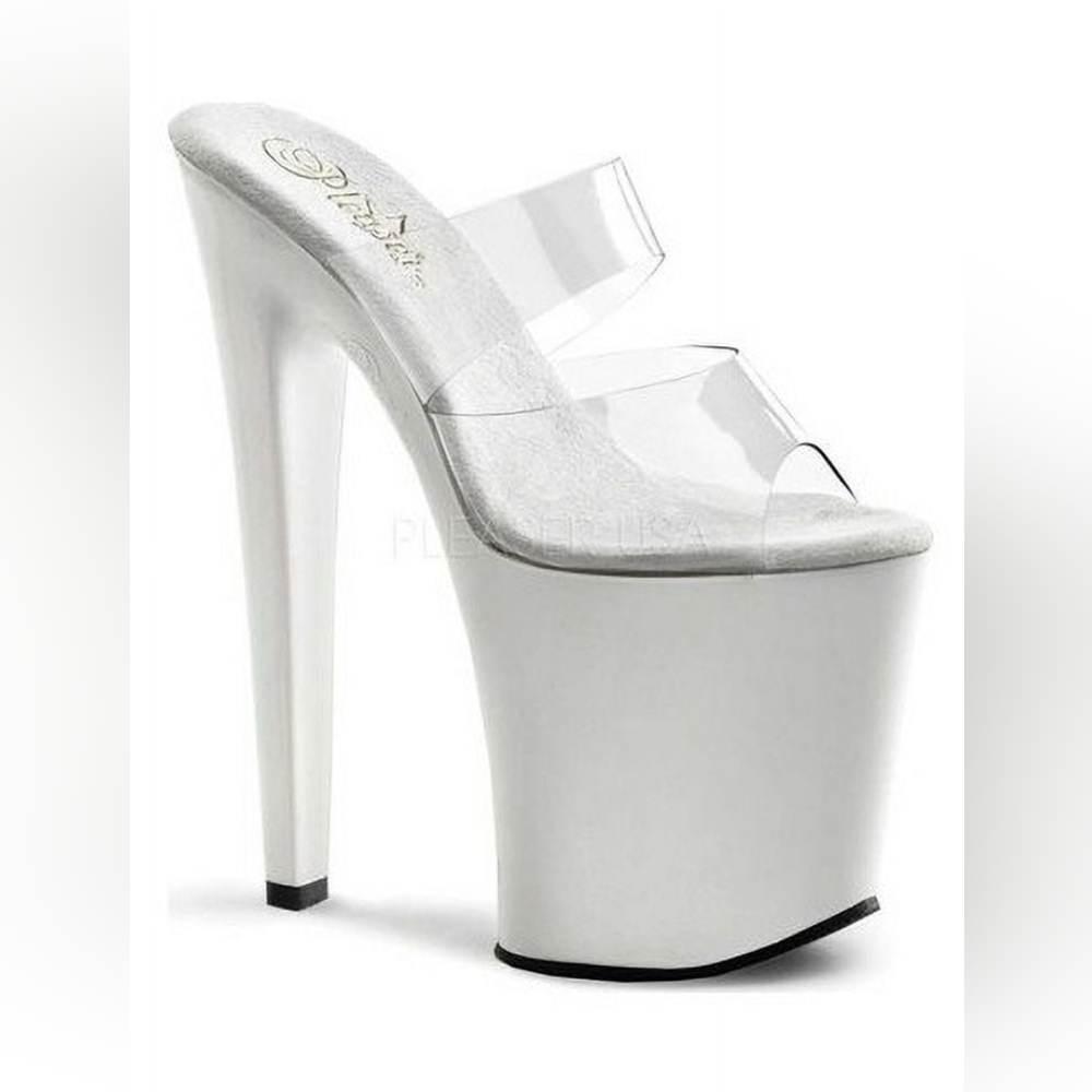 Pleaser Xtreme-802CW White/Clear